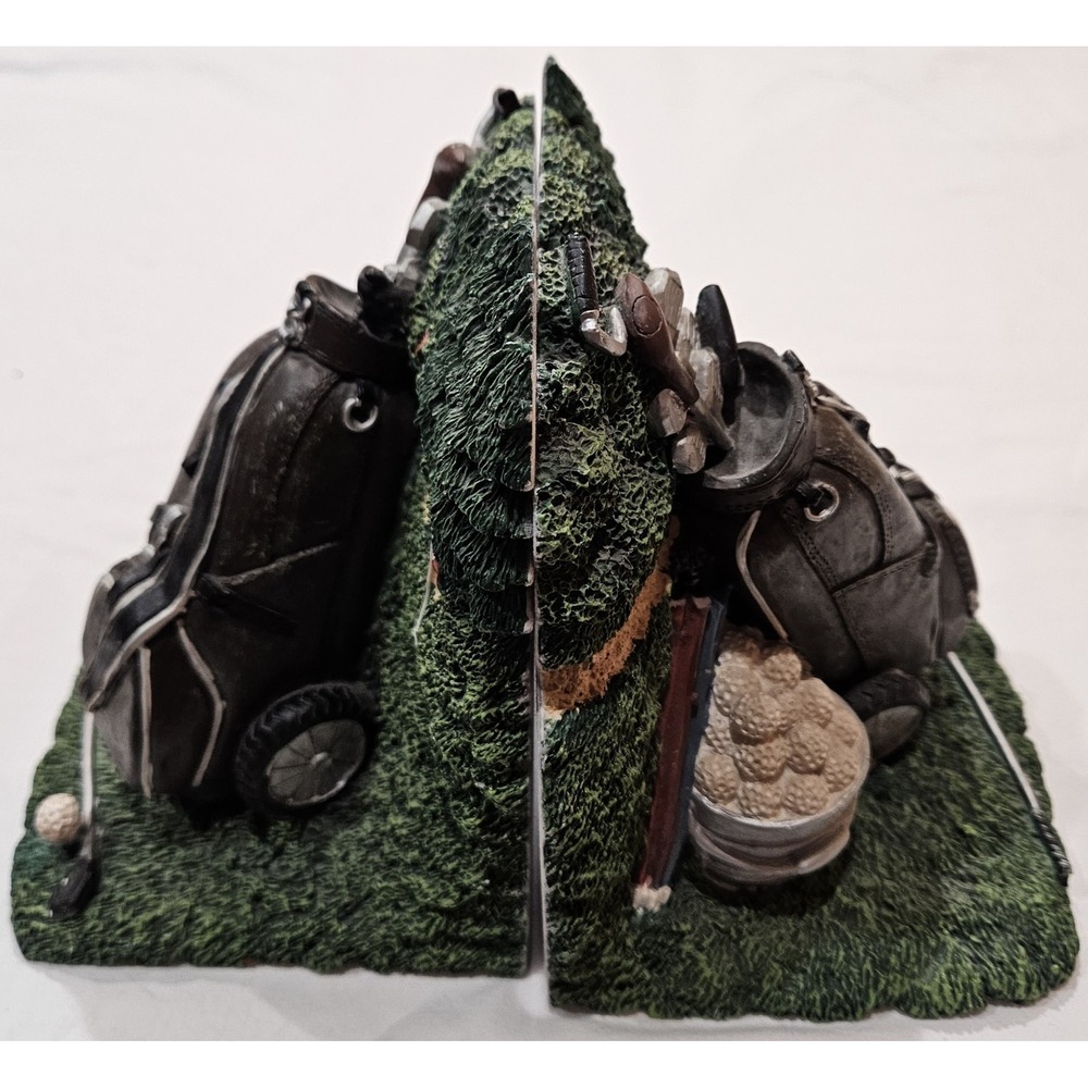 Vintage‎ Golf Bookends Set Resin Golf Bag Clubs Course Shelf Decor Office Man...